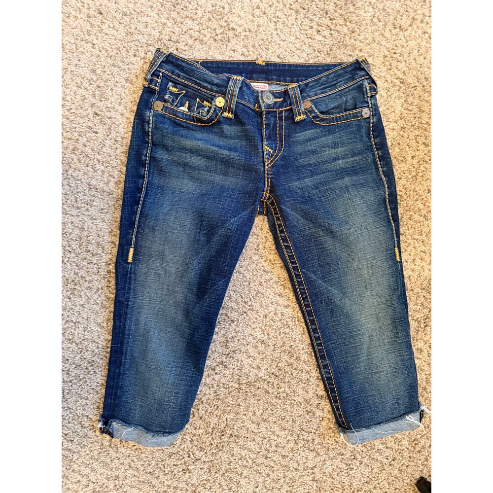 True Religion Vintage Y2k Capris 28 Julie Big T